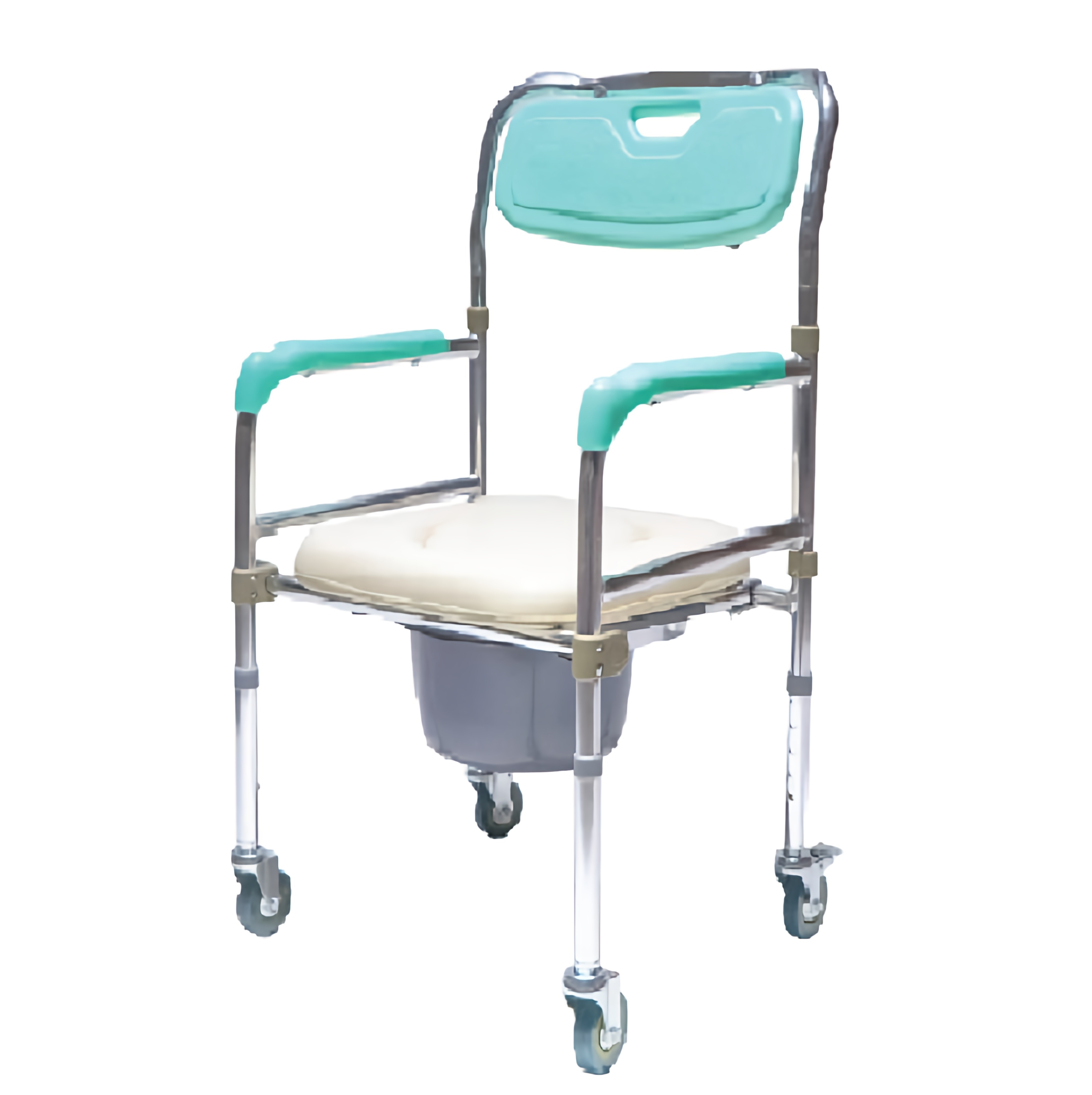 Shower Commode Chair | Wheel | Foldable | Height Adjustable | Aluminium