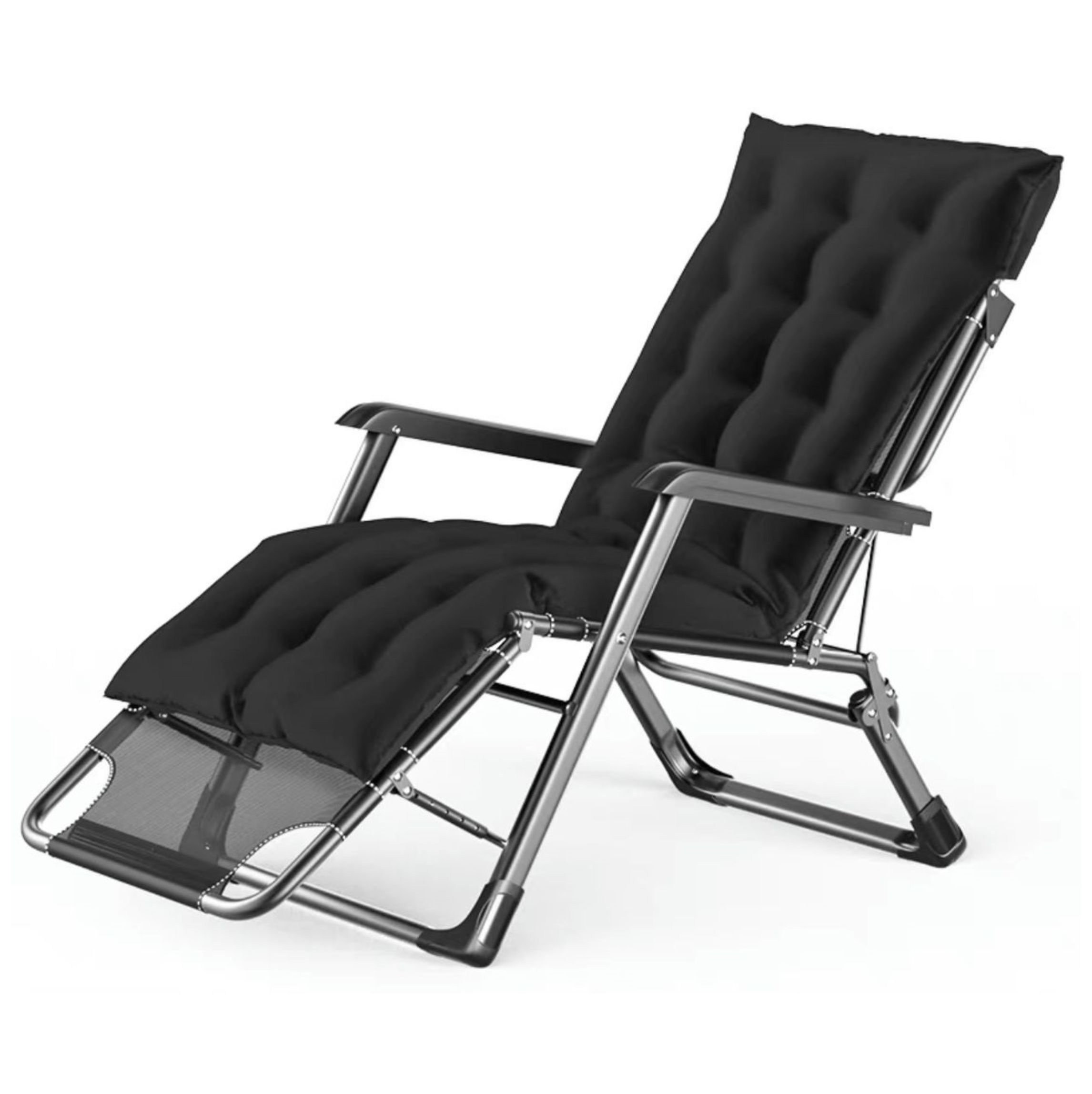 Rest Chair (3in1) Folding | Half Laydown | Laydown (Luxury) | Black | Cushion 